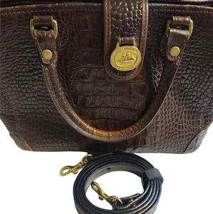 Brahmin Vintage Brown Alligator embossed handbag